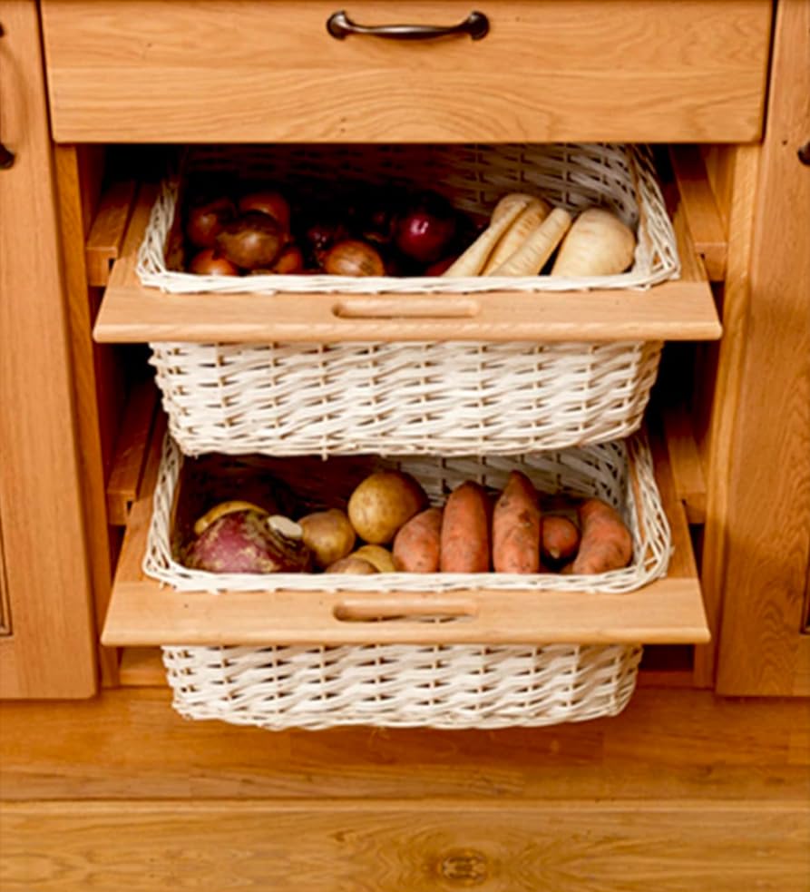 Jaguar Decor PVC Wicker Basket for Modular Kitchen For Vegetables and Fruits Storage(Size: 18 W Inches Including Channel) (18W X 20' L X 8 H)