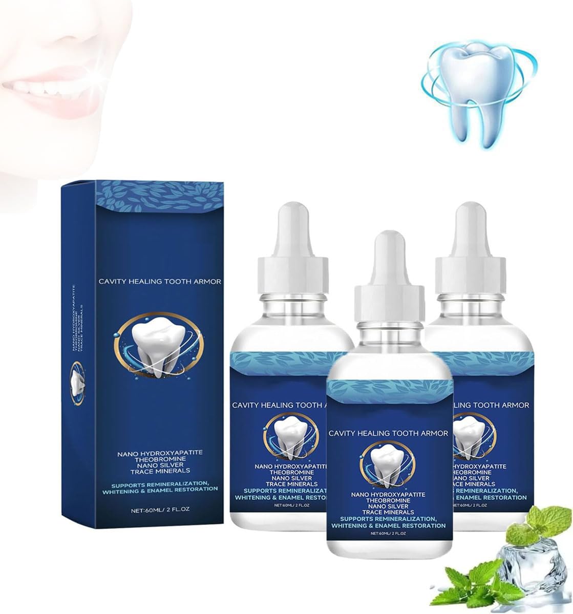 Kit de reparación líquida de armadura dental para curación de cavidades, armadura de dientes de dientes, líquido de armadura de dientes curativos, ayuda a mantener las encías saludables para todos los