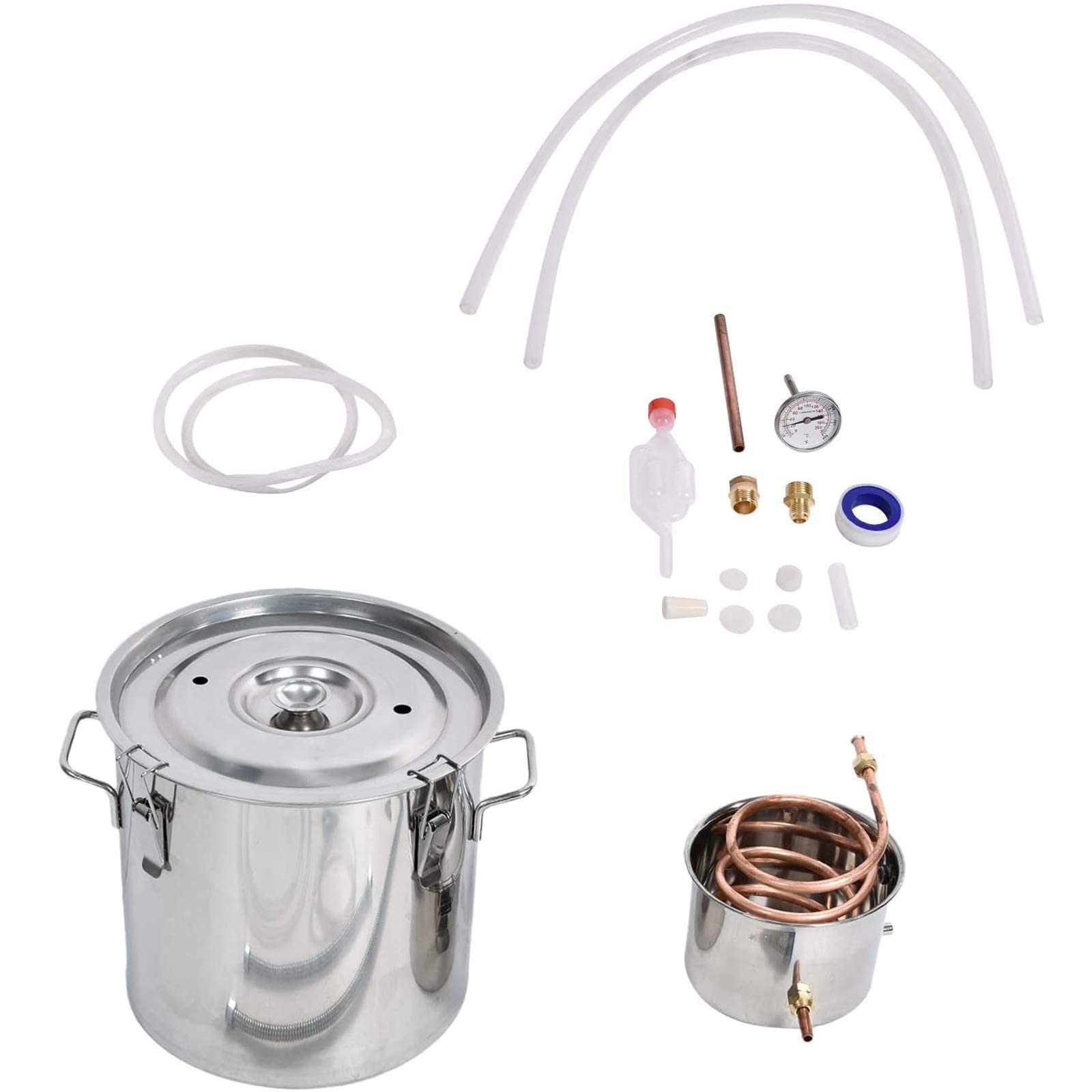 ANZAGA Kit distillatore di Oli Essenziali, Produzione ed Estrazione di Olio di distillazione a Vapore,12 l/3 Gal