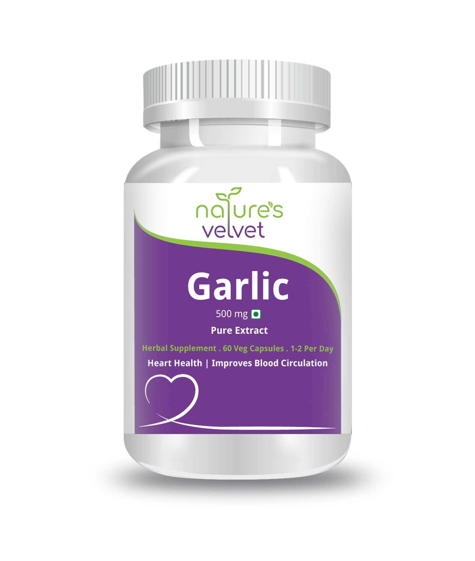 Garlic Pure Extract 500 Mg, 60 Veggie Capsules - Pack of 1