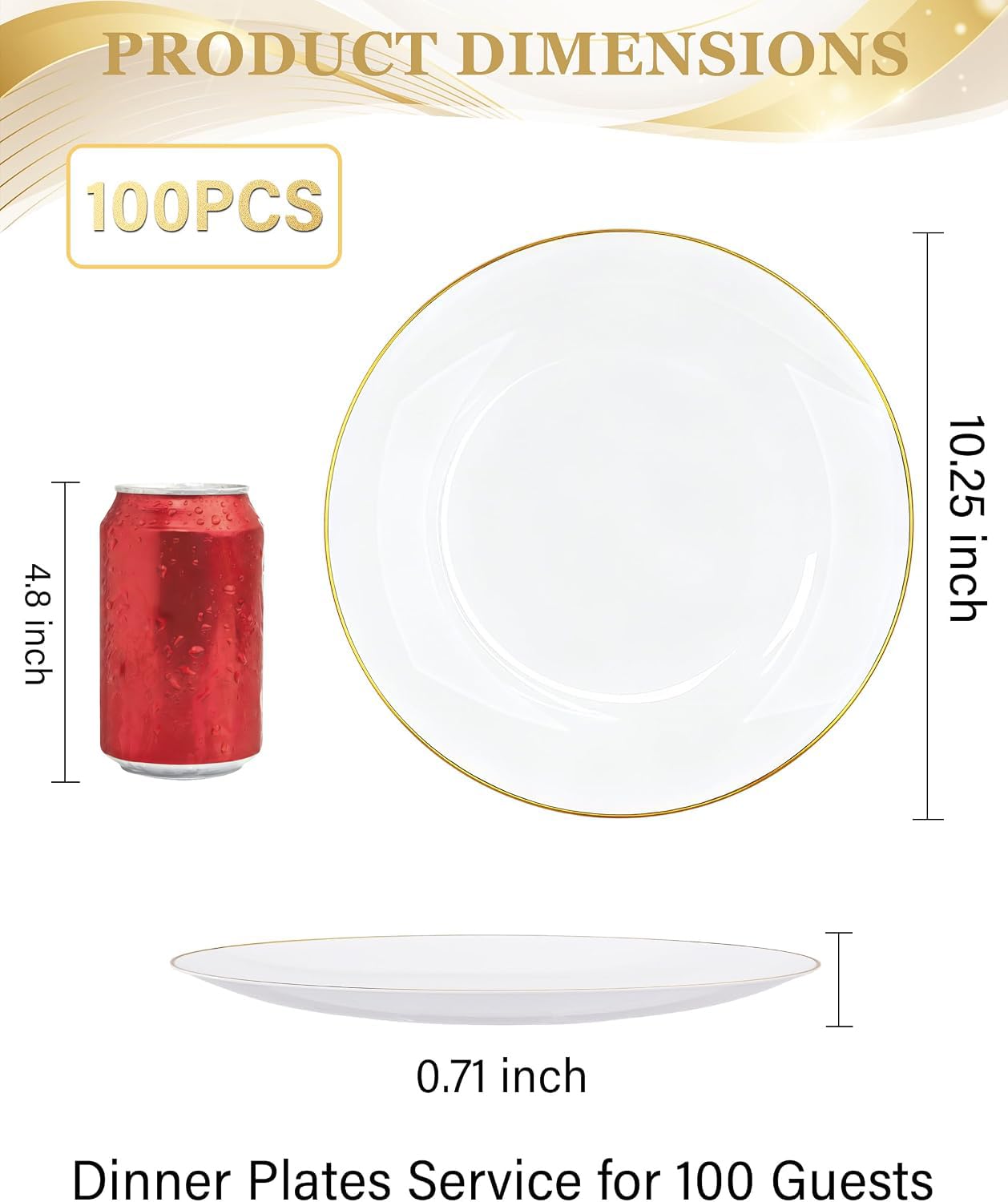 Gold Disposable Plates - 100 Pack -3