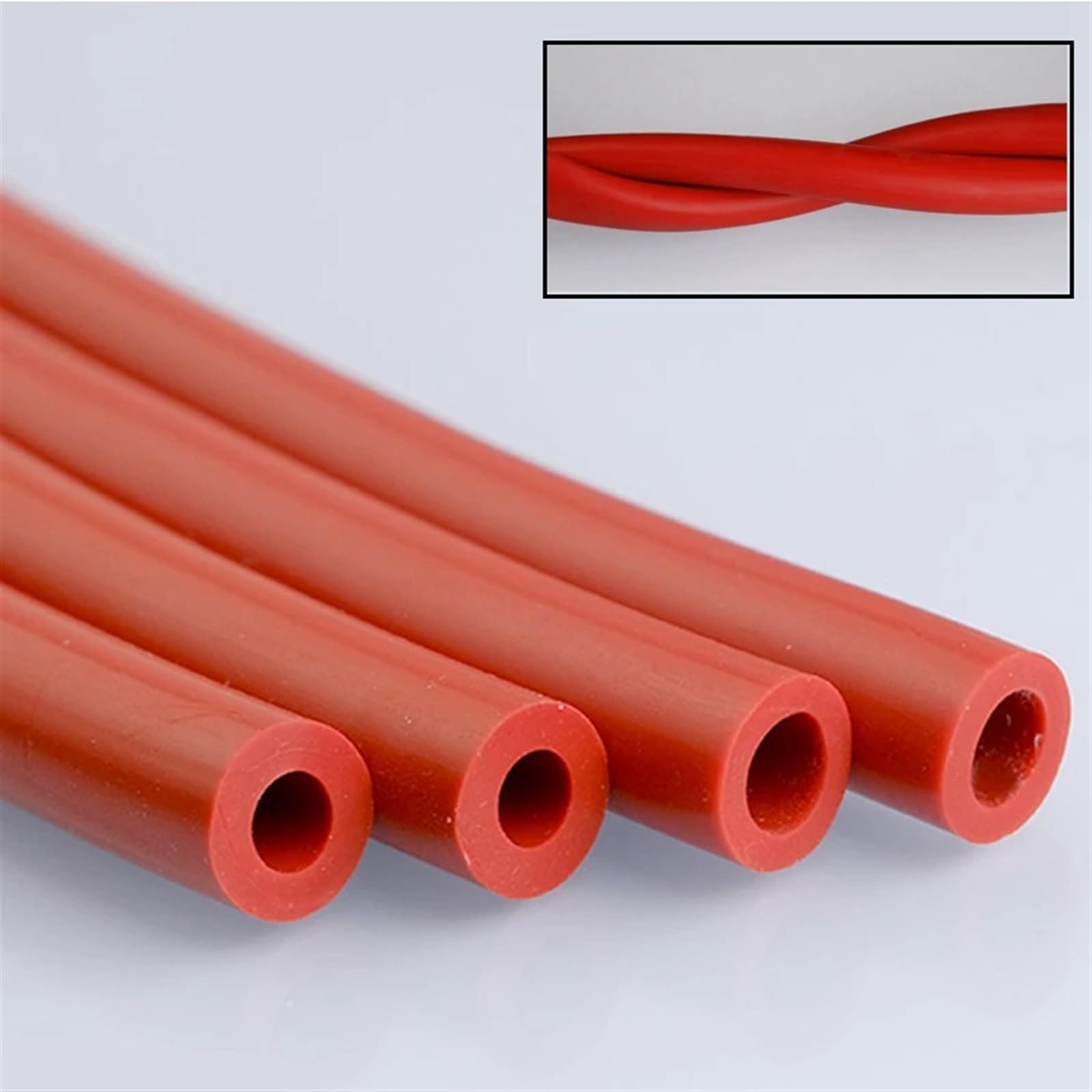 Tubo Gasolina Moto Tubo de silicona naranja y rojo resistente al calor, 2 m/juego, diámetro interior de 2 a 32 mm, for tanque de combustible de automóvil, tubo de enfriamiento al vacío, manguera de go