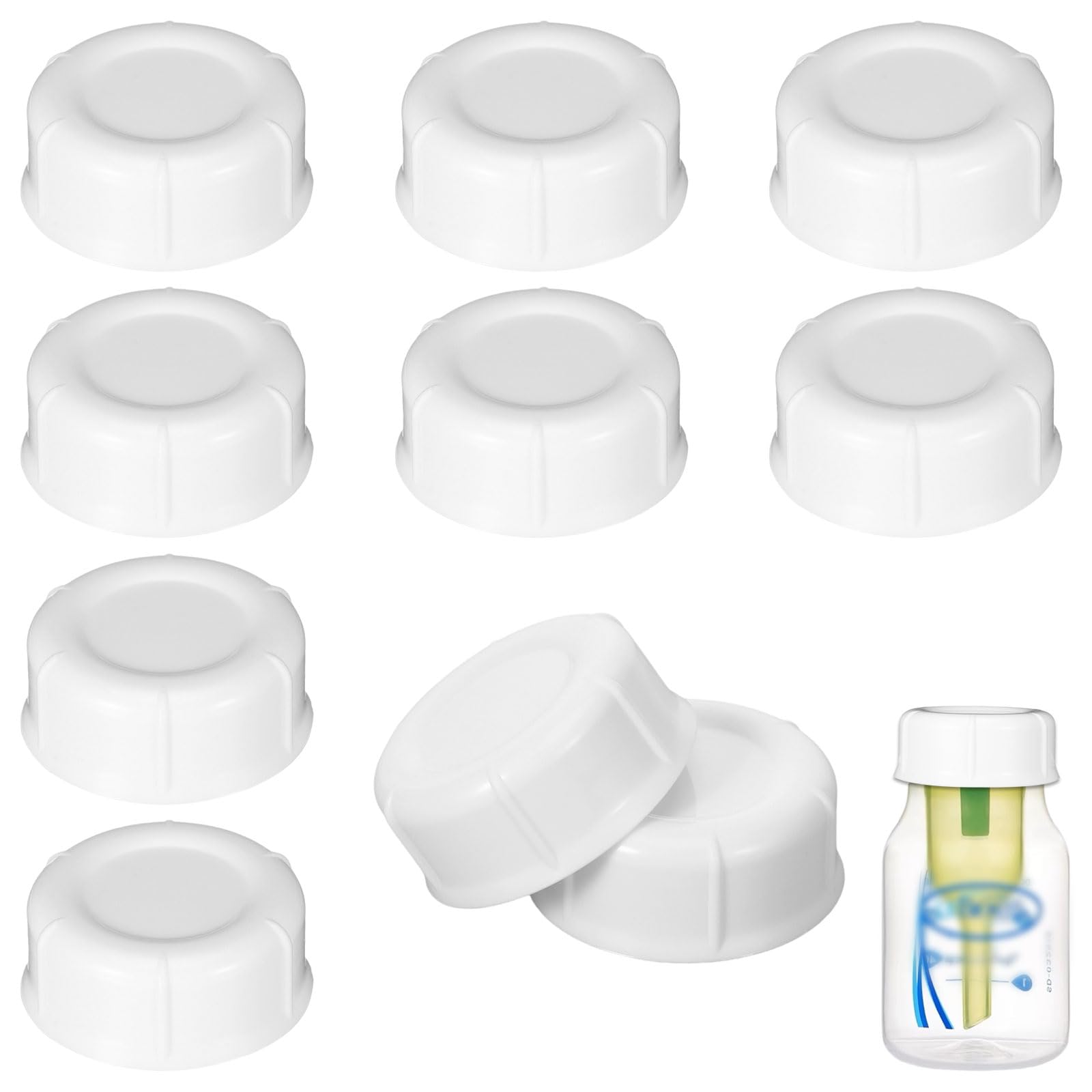 10Pcs Narrow Baby Bottle Caps Compatible with Dr Brown's, Medela, Ameda, Travel Bottle Caps Replacement Parts for Dr Brown, Storage Baby Bottle Lids