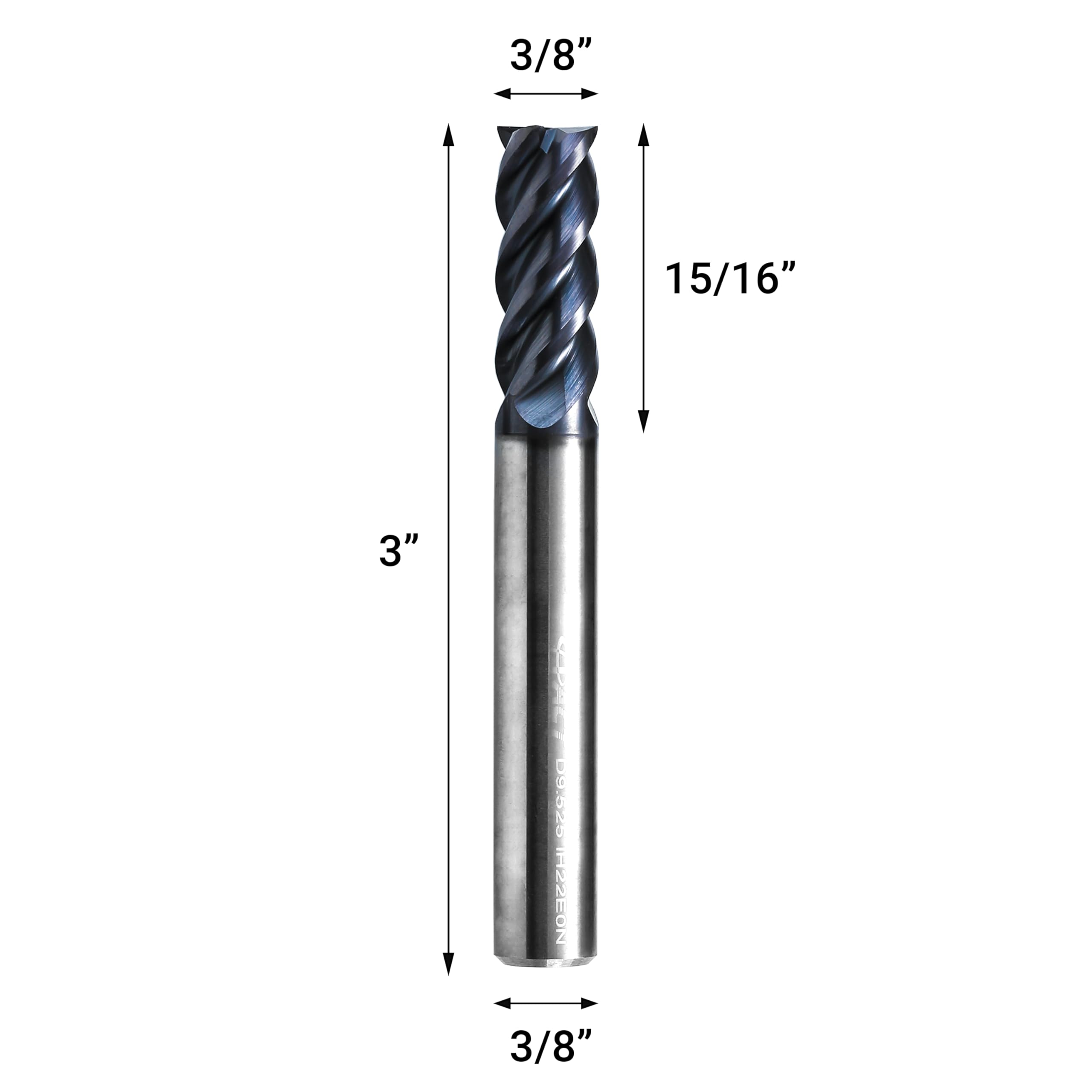 ACCU-Cut I4KES Frez z węglików spiekanych 3/8, 4 rowki, czworokątny koniec, idealny do stali, kutej stali, miedzi i stopów, Helix 45 stopni