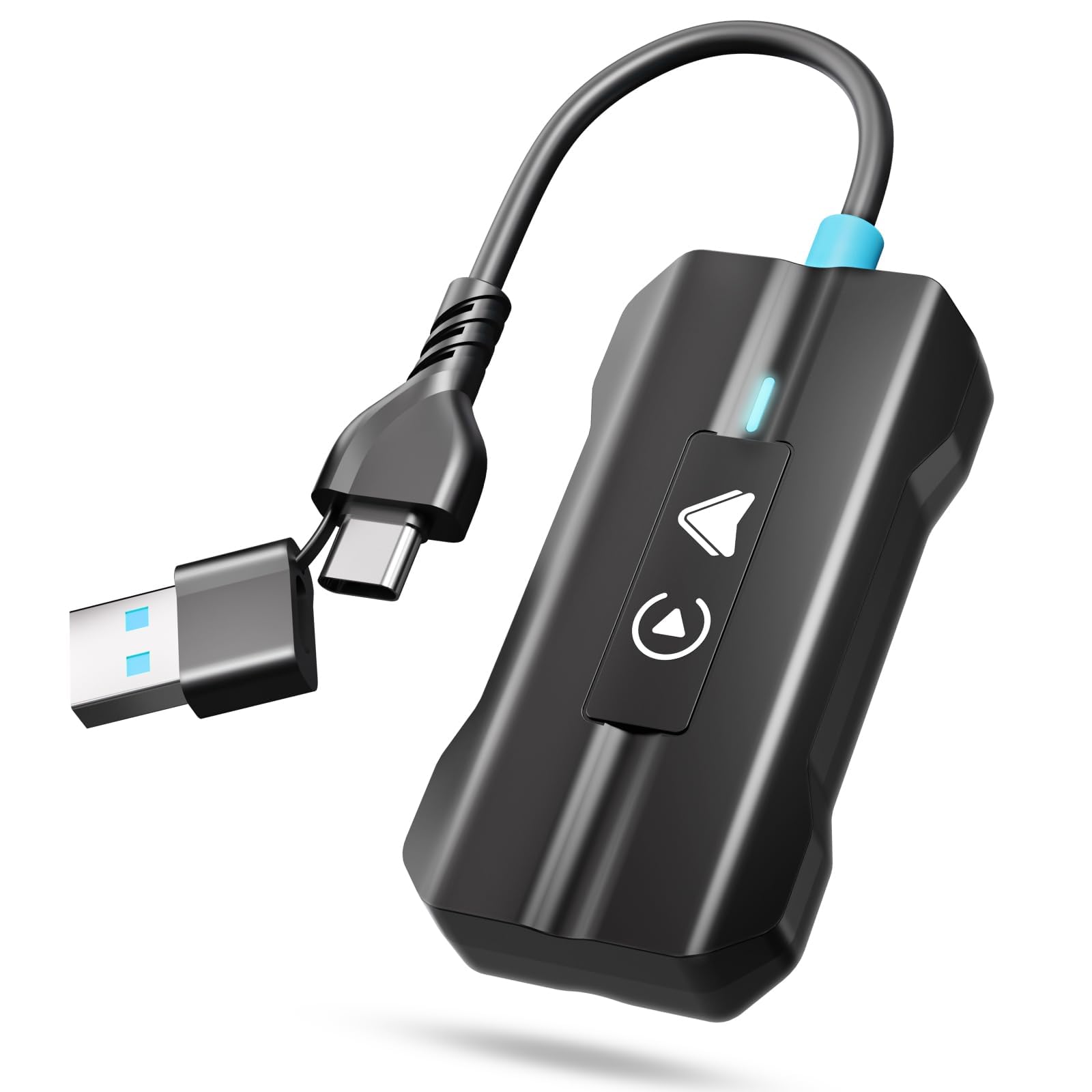 Moman Wireless Carplay Adapter, 2 in 1 Plug and Play Dongle for iPhone & Andriod Auto USB A/C Converts Factory Wired to Wireless for Cars from 2016+ & iOS 10+-image-1