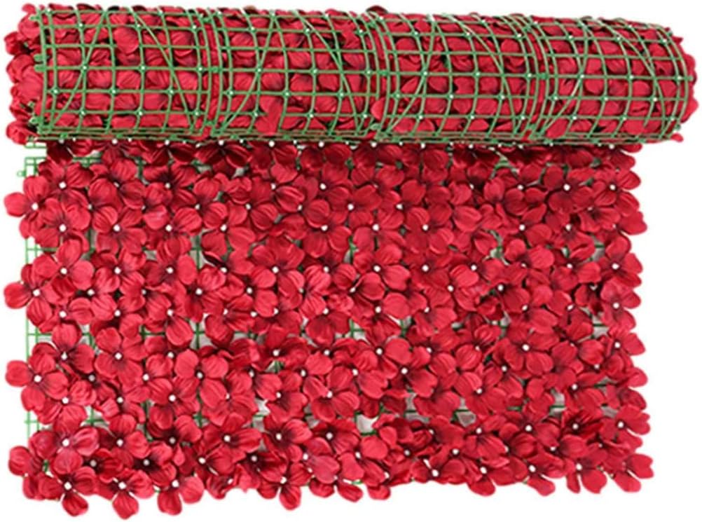 Artificial Flower Screening Expanding Trellis Fence Roll with Ivy