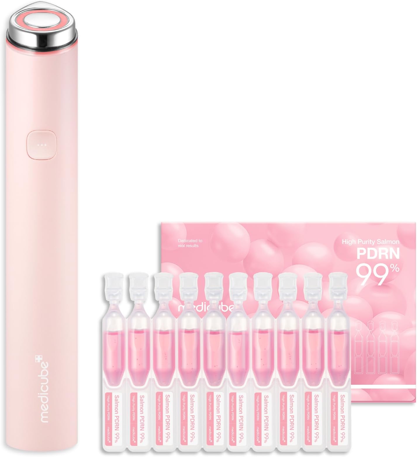 medicube Glass Glow Advanced Hydration & Plump Duo: Mini Booster Pro Pink and Salmon DNA PDRN Pink One Day Serum | Holiday Stocking Stuffers, Stocking Stuffers for Women, Gifts for Her