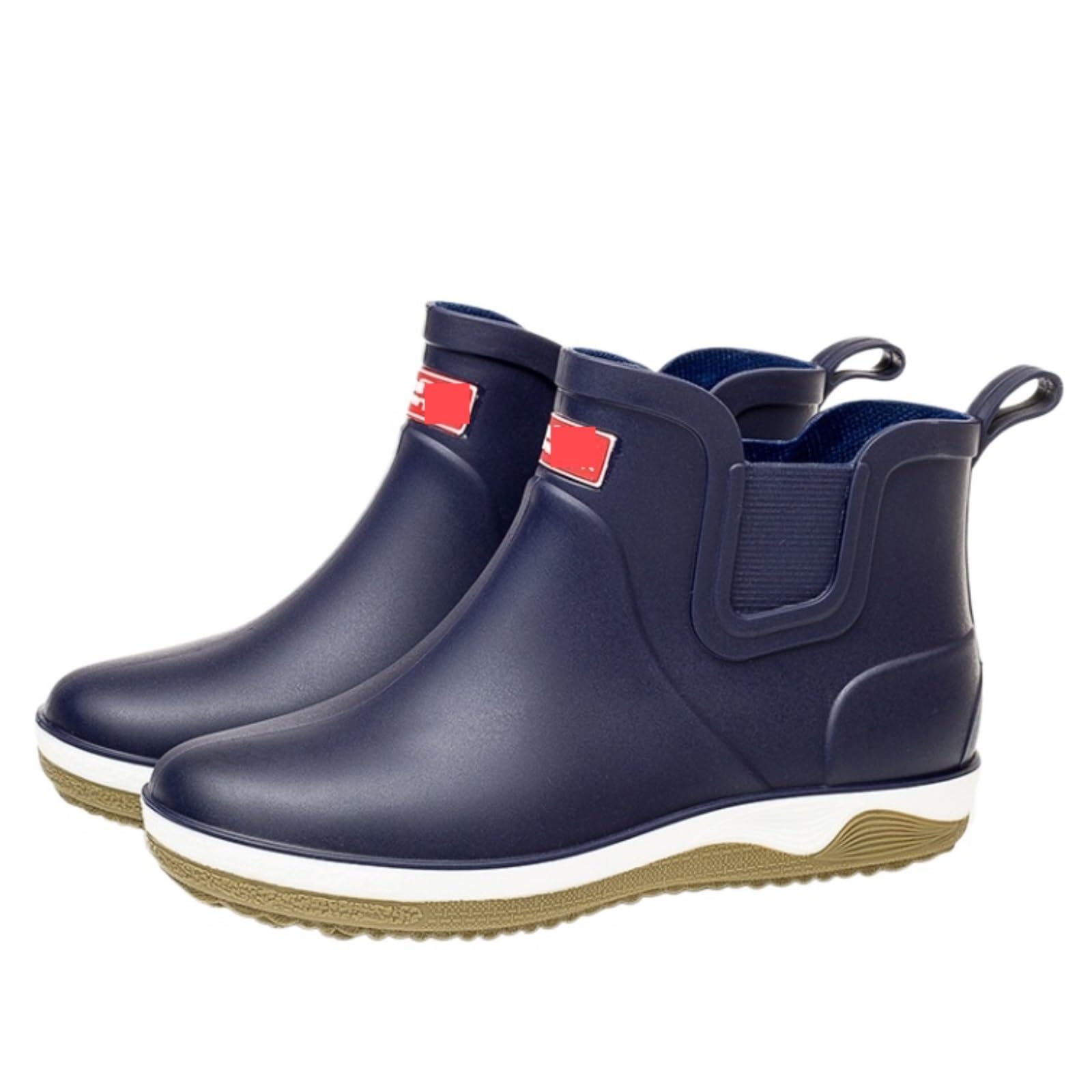 Kalosze Wodoodporne Męskie Krótkie Buty Przeciwdeszczowe Antypoślizgowe Gumowe Buty Do Mycia Samochodu Pogrubione Buty Do Wody Kalosze łatwiejsze(Blue,40)