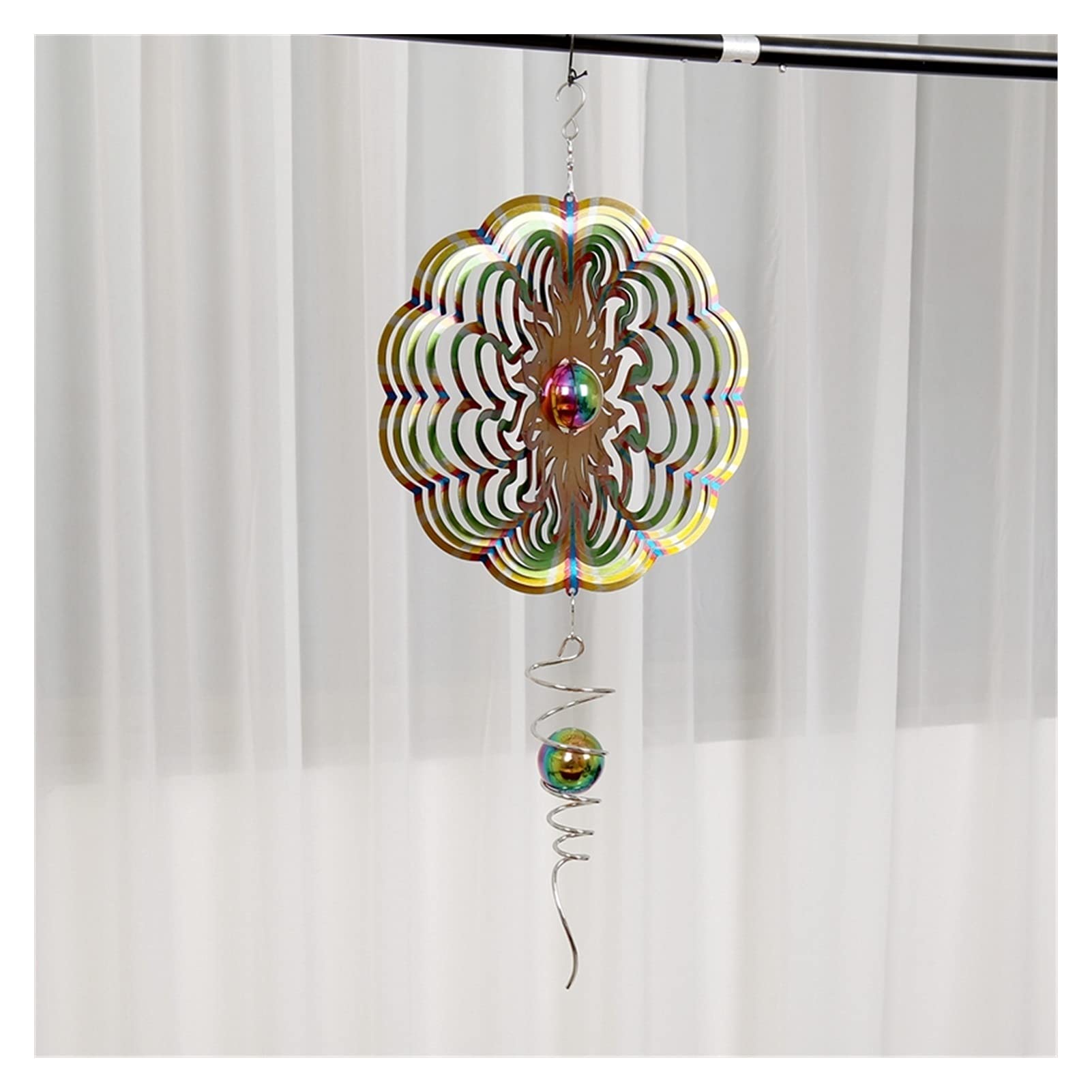 Hängender Garten Edelstahl Windspinner - 3D Indoor Outdoor Garten Dekoration Handwerk Ornamente