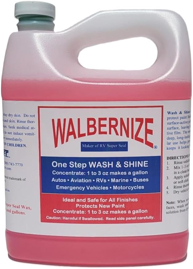 One Step Wash & Shine CONCENTRATE - 1/2 Gallon; A Trusted Name Since 1968; Makes Up to 64 Gallons of Wash Solution; What does washing your vehicle, boat, RV or aircraft cost?
