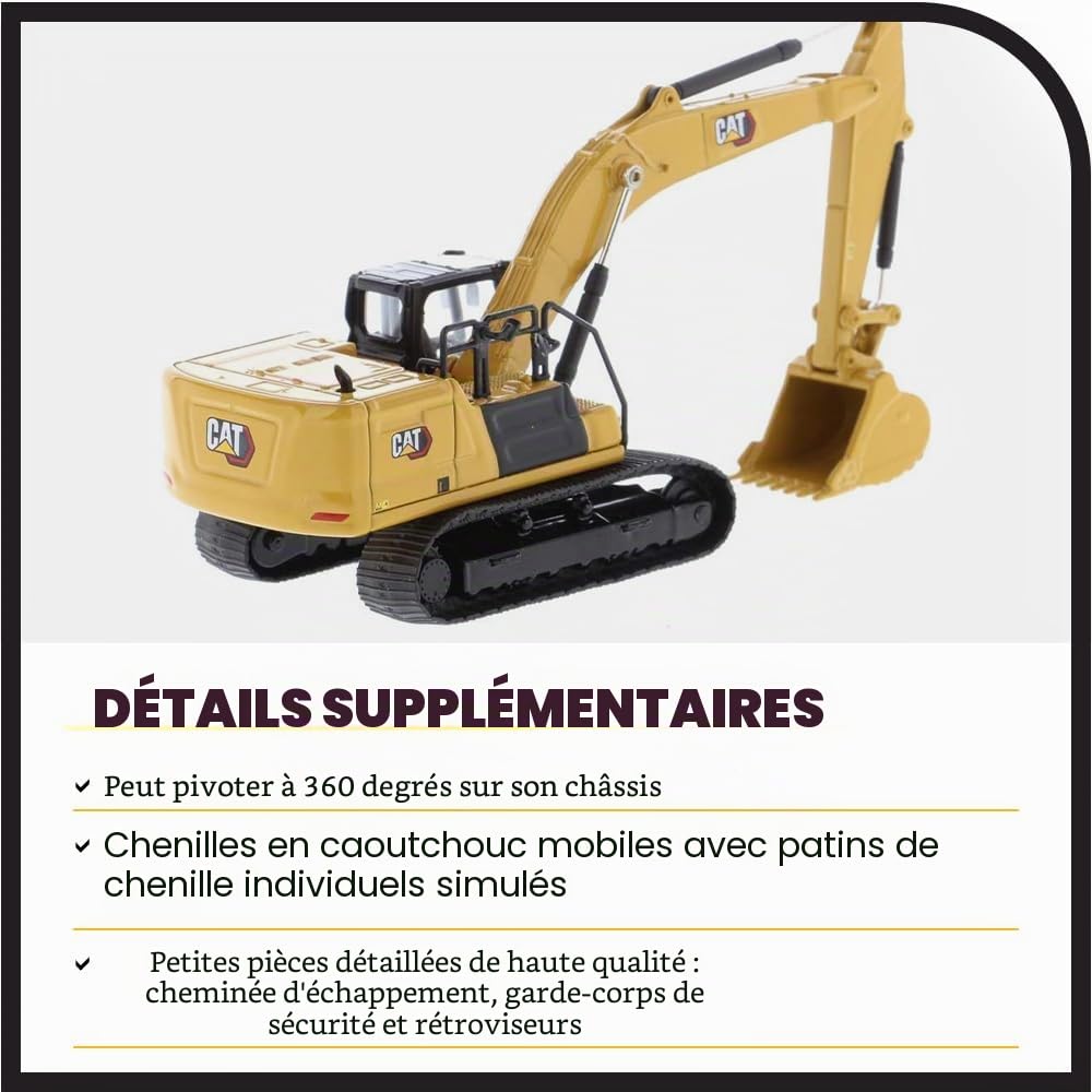 Diecast Masters 85658 Caterpillar 336 Next Gen, véhicule de Chantier H0 Cat détaillé dans Une boîte en métal, échelle 1:87, Environ 12 x 4,1 x 5,5 cm, 14+, Convient pour Le modélisme ferroviaire et
