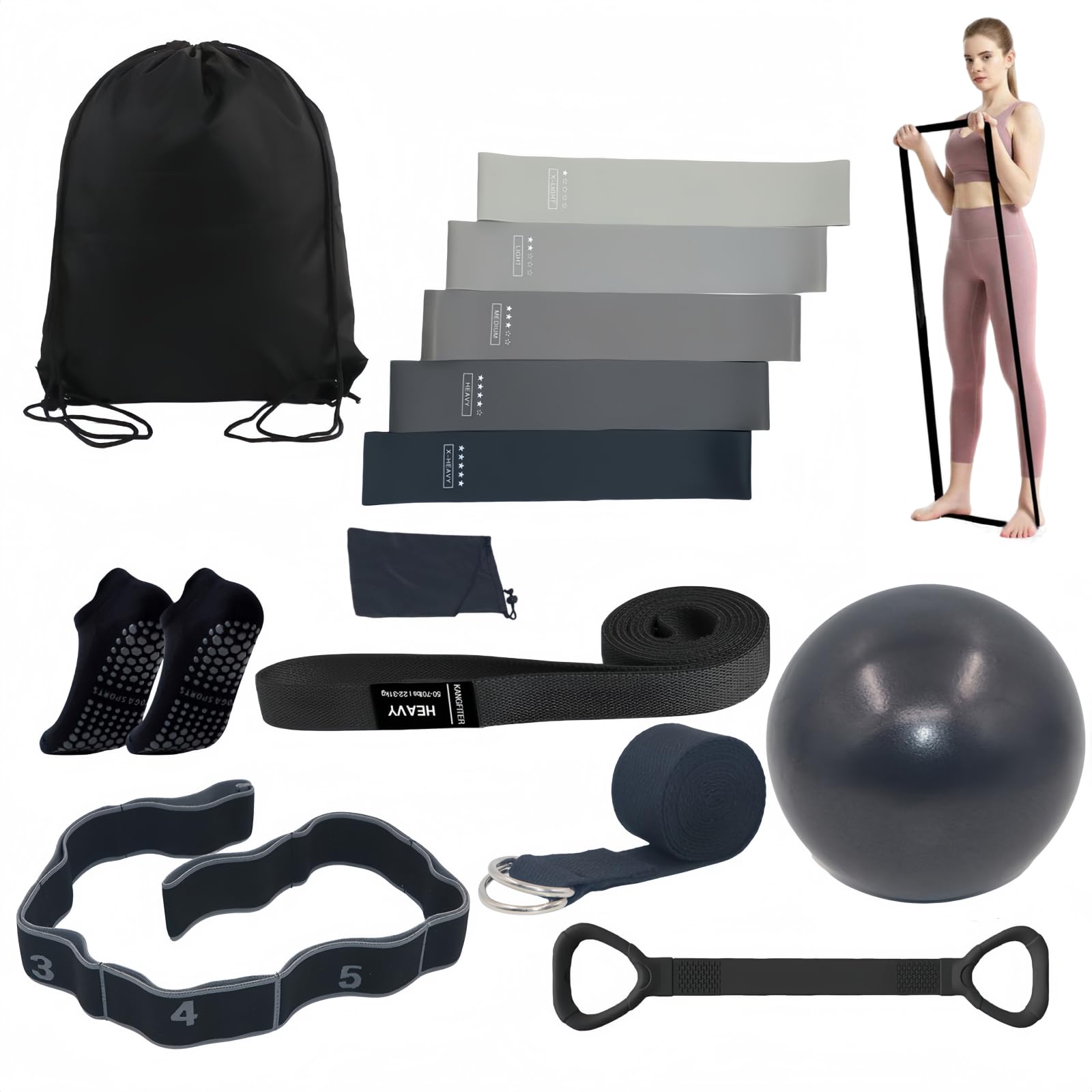 Nuplot Equipamento de Pilates para Exercícios em Casa, Melhor Kit de Pilates Portátil 13