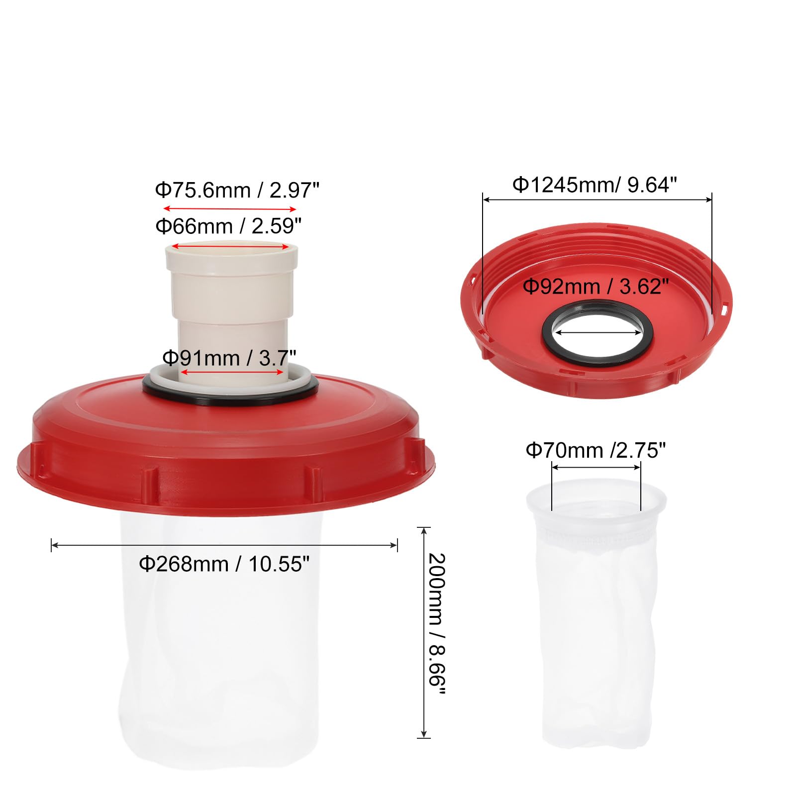 Couvercle Filtre Pour Cuve IBC 1000L - Diamètre 163mm Ou 245mm - Filtre En Nylon - Pour Récupération Eau De Pluie