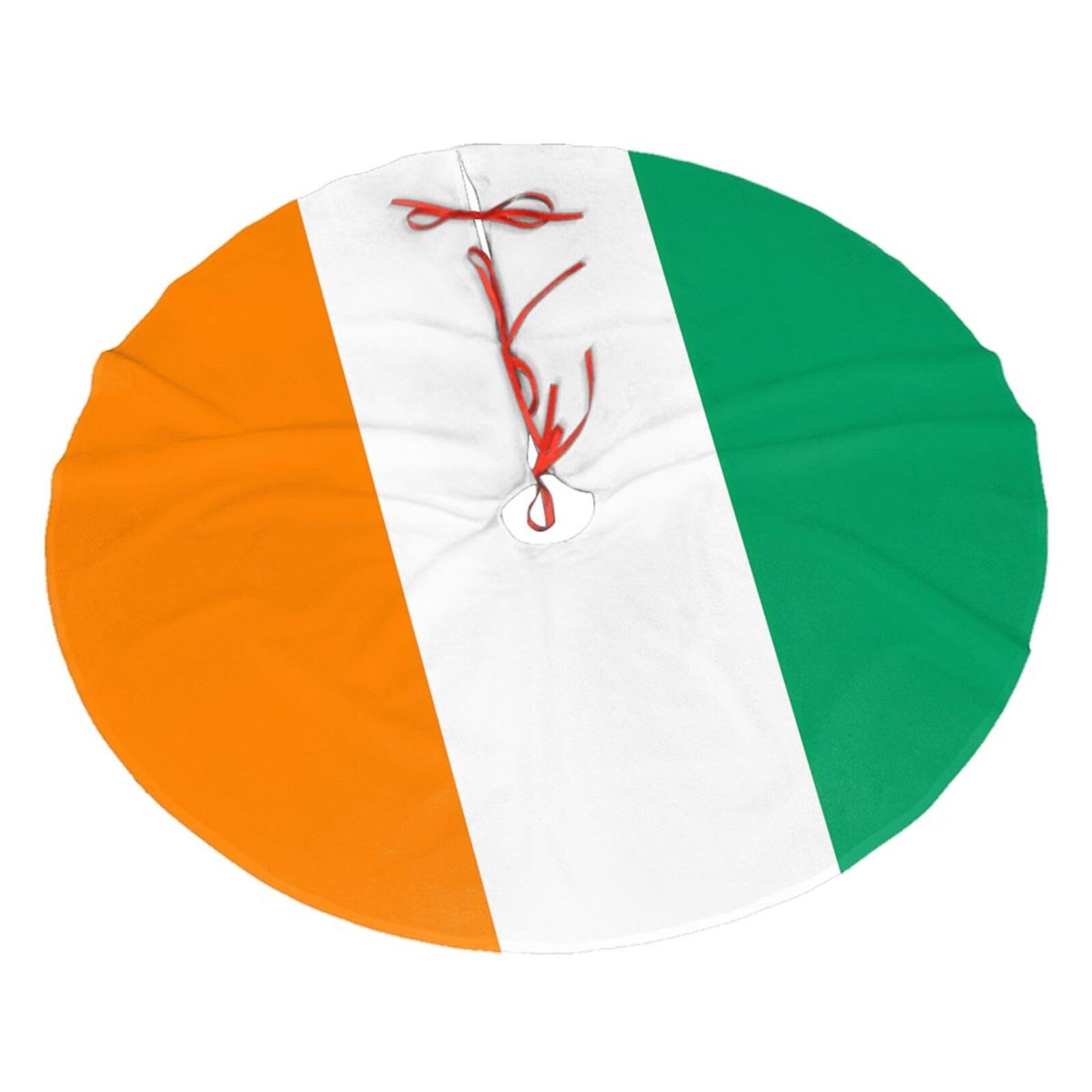 Flag of Cote D'Ivoire Printed Christmas Tree Skirt Christmas Plush Tree Skirt 48 inches (About 112.2 cm) Christmas
