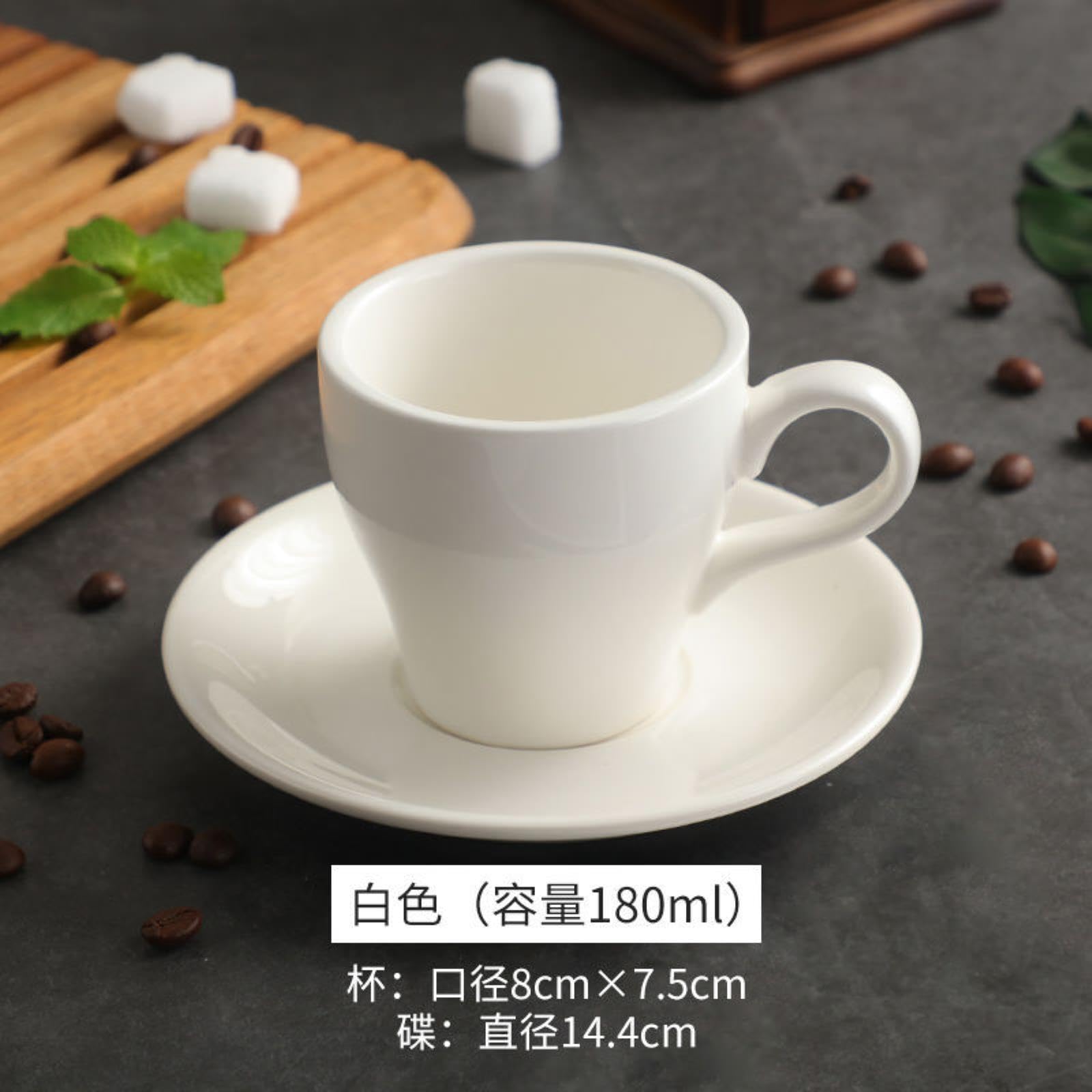 boot in coffee cup reading 3oz Ceramic Espresso Cups with Saucers | Set of 4