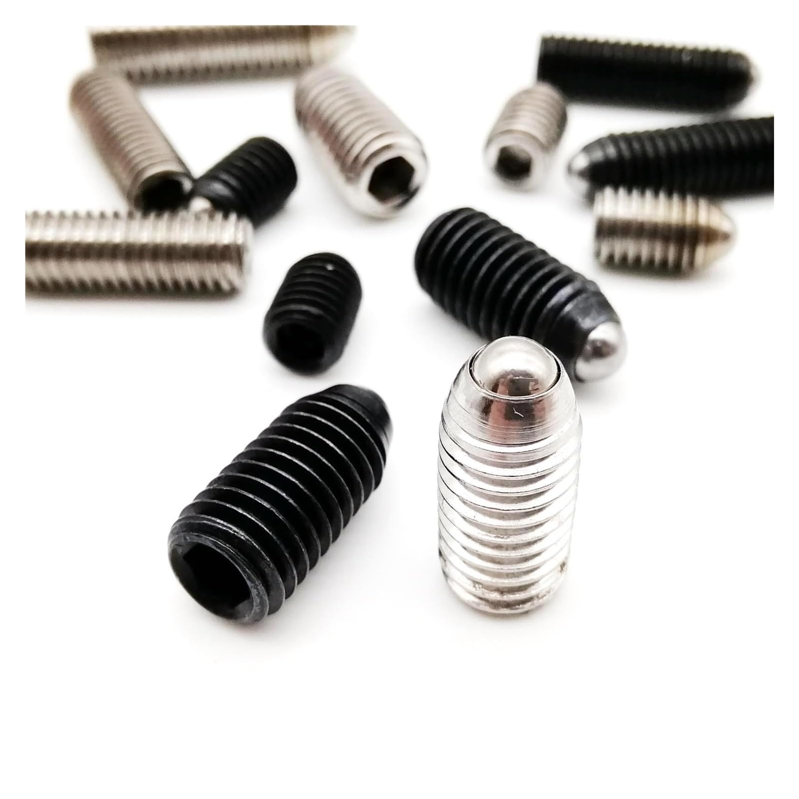 304 Stainless Steel Spring Ball Plunger Set Screw | Multicolor M3 5-16mm For Positioning Indexing Detent(Silver,16MM-M3)