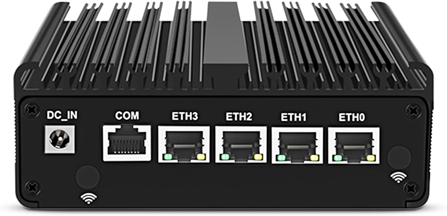 4 Port Firewall Mini PC N150, 4X 2.5GbE i226-V LAN Fanless Computer, AES-NI, 6 USB, Dual 4K HDMI+DP Micro Router Appliance,Barebone, N0 RAM NO SSD