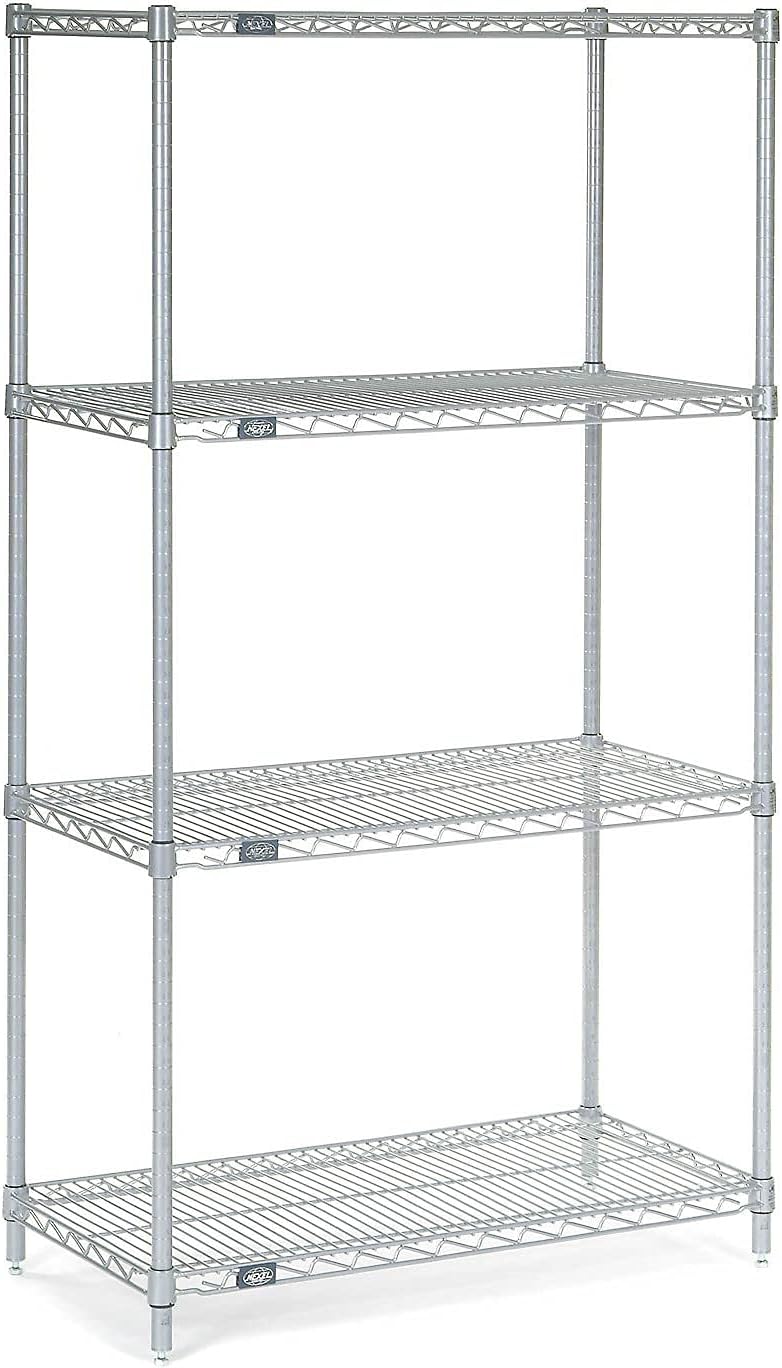 Nexel Wire Shelving, Poly-Z-Brite, 42W x 14D x 63H