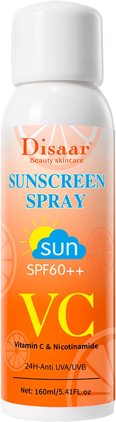 DISAAR BEAUTYVitamin C Nicotinamide SPF60++ Sunscreen Spray Sun Protection Moisturizing Blocking Keeps Skin Hydrated 24H - Anti UVA/UVB 160ml