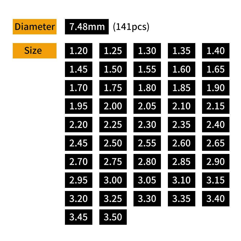 Valve Shim Kit 7.48mm 141 Pieces For Honda CRF250R, Yamaha YZ250F, Kawasaki Ninja - 1.2-3.5mm Sizes Shim Valve - Foto 9