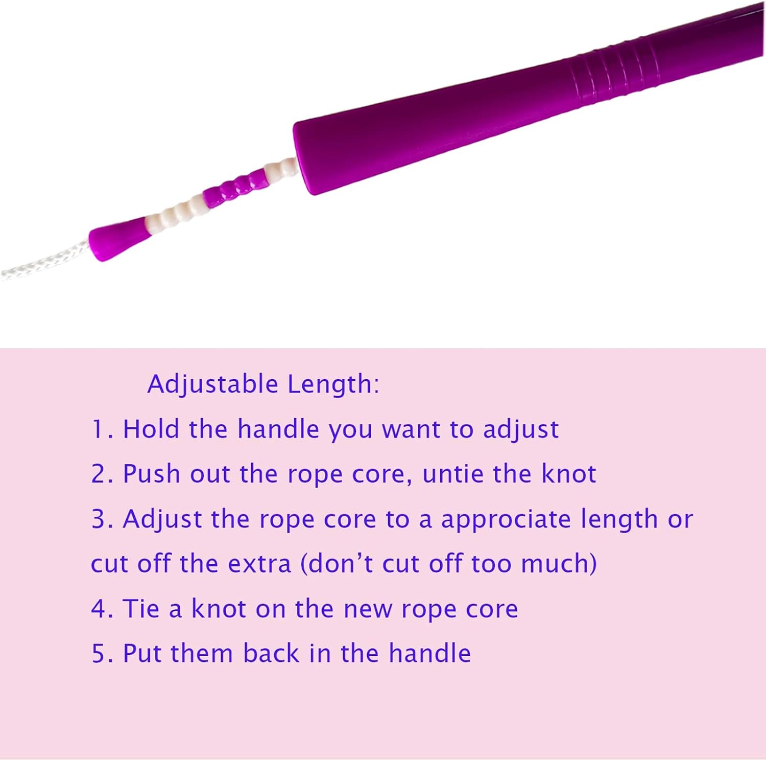 2Pcs Jump Rope Kids Beaded Adjustable Skipping Ropes, Jumping Ropes Tangle-Free for Men, Women Fitness Equipment 8.5 Ft (Purple)