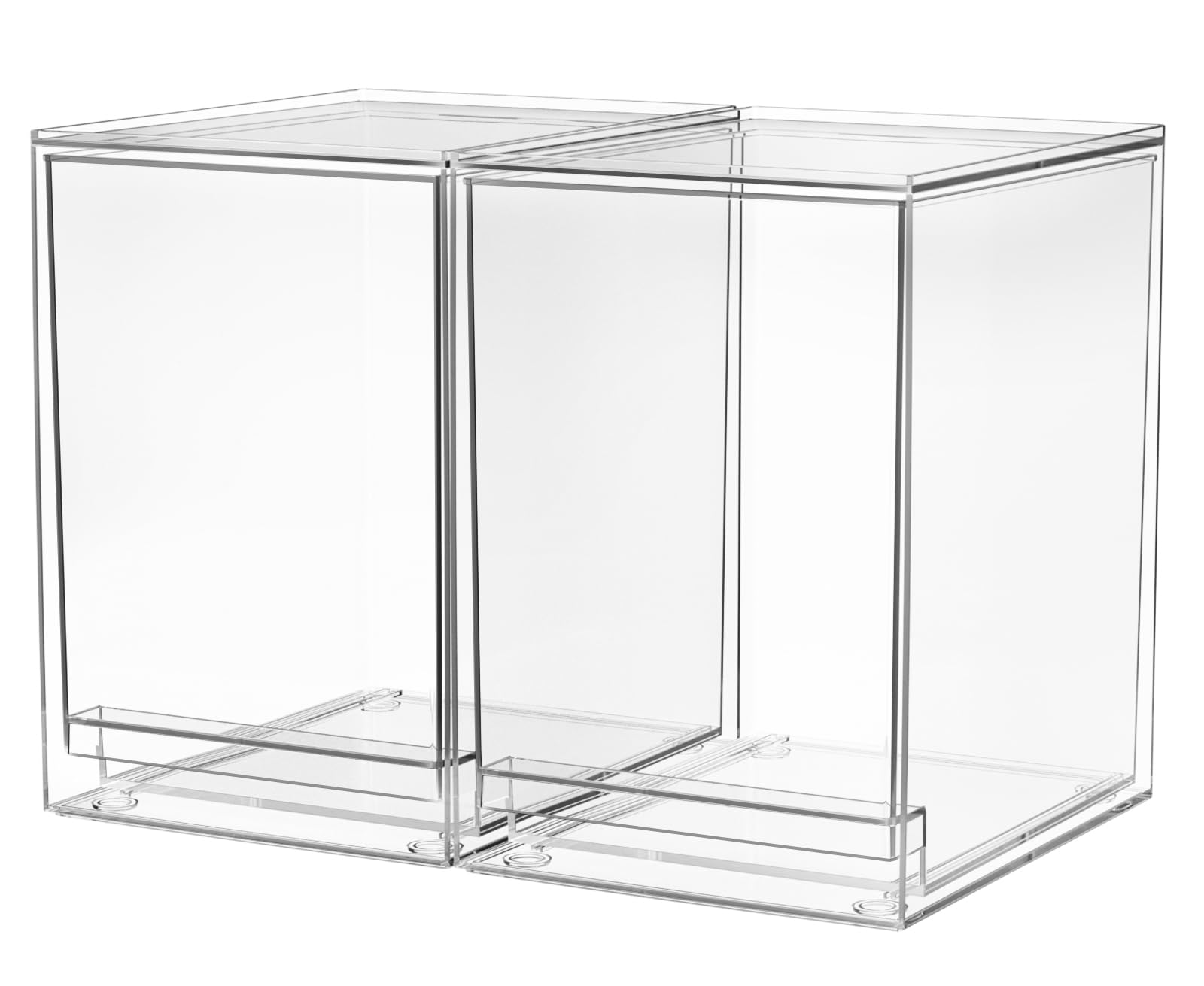 A-LuGei 【𝟮𝗣𝗖𝗦】 Acrylic Stackable Storage Drawers, 8.7" H Makeup Organizer, Bathroom Organizer and Storage, Plastic Storage Bins for Kitchen