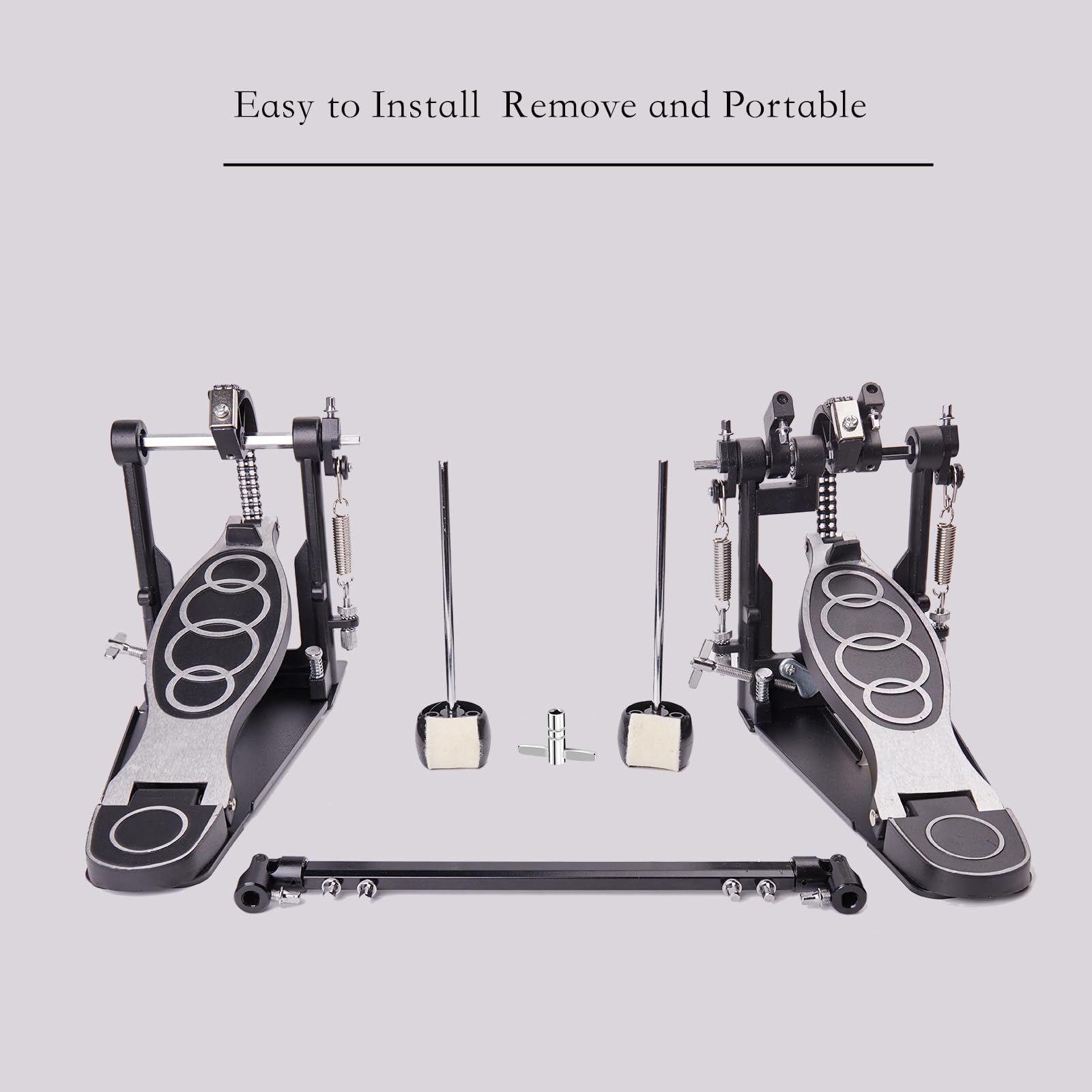 Doppio Pedale Batteria, Doppio Pedale con Doppia Catena, Doppio Pedale, Accessori per Percussioni Professionali (V-YQ09)