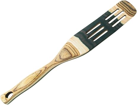 Island Bamboo Pakkawood 13-Inch Slotted Spurtle, Natural