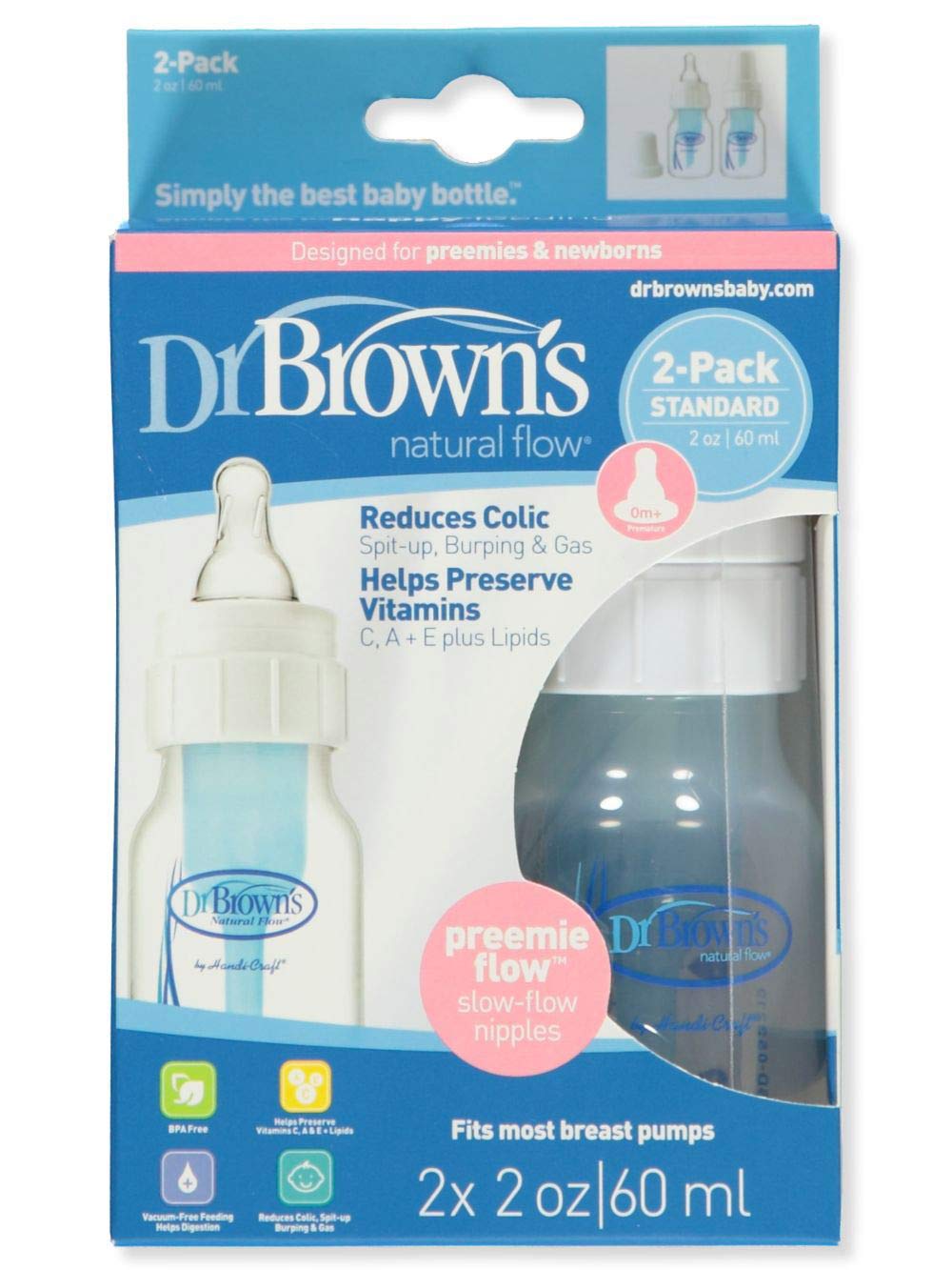 Dr. Brown's BPA Free 2-Pack Polypropylene Bottles - 2 oz