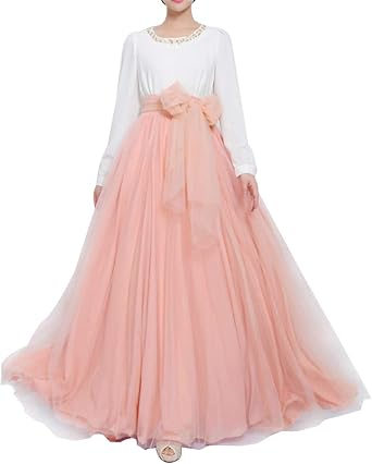 EllieHouse Womens Long Maxi Tulle Skirt for Prom Party Wedding P54