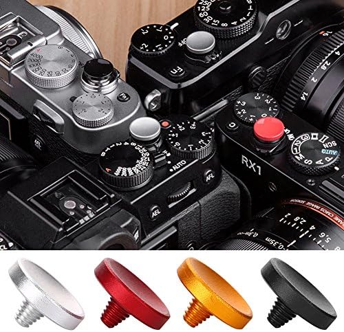 Hopcd Camera Shutter Release Button, 4pcs Aluminum Alloy Concave Shutter Release Button for Fujifilm X100 X100S X10 X20, for Nikon