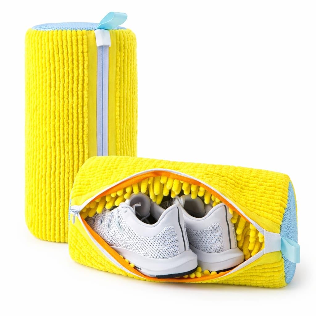 shoe washing bag for washing machine pack of 2, sneaker cleaning laundry bag with 360° protection, reusable shoe cleaner pouch
