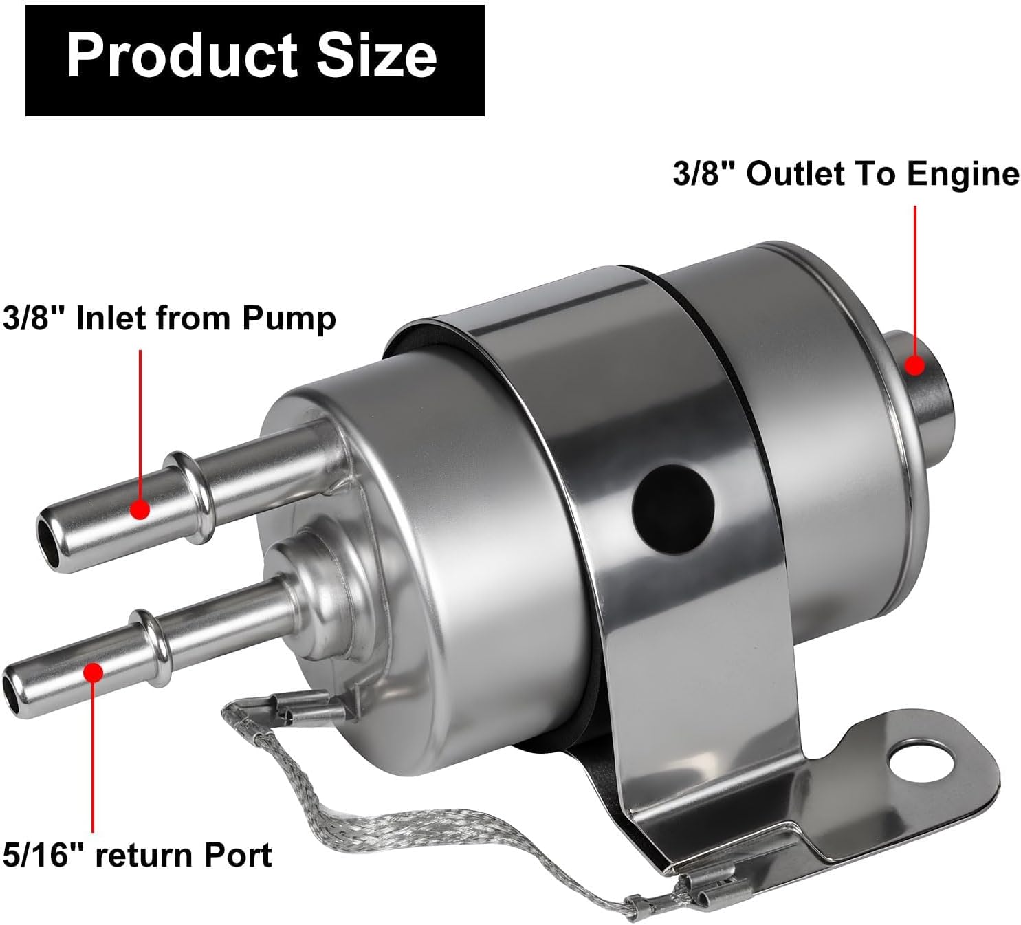 58 PSI Fuel Filter Regulator Fit for LS Swap EFI C5 Conversion Bundle with 20-120PSI Fuel Pressure Regulator 6AN EFI Bypass Return with Adjustable Replacement Spring
