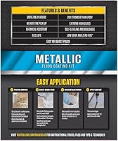 Vista 4 de Kit de piso para cochera de aspecto metálico de bala de plata Rust-Oleum RockSolid., 0, Paquete de 1, Gris metálico