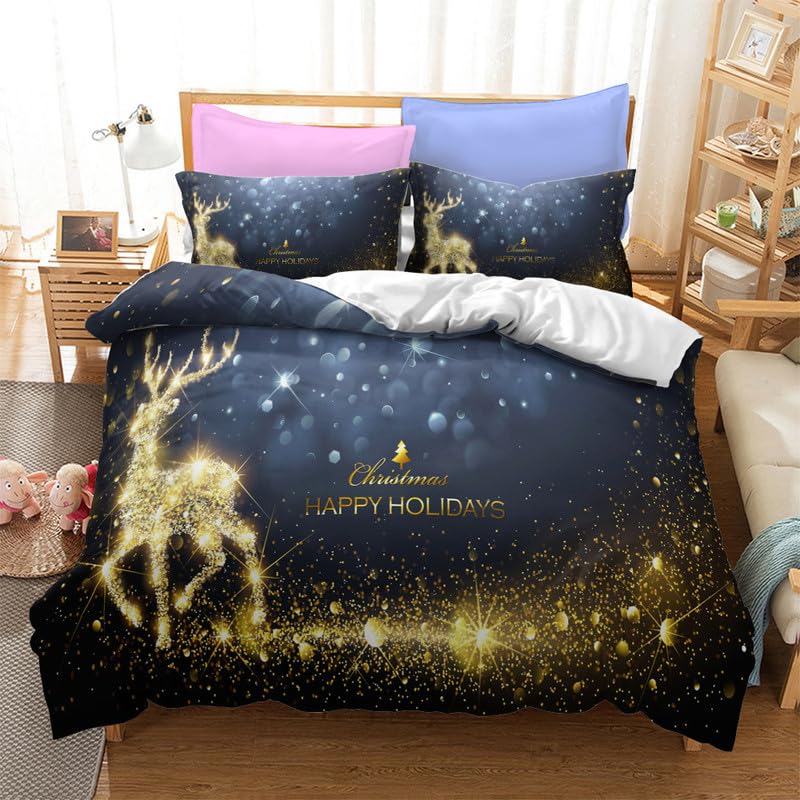 Cadeau personnalisé garçons filles parure housse de couette 90x190 wapiti bleu marine