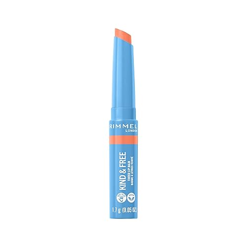 Rimmel Kind & Free - Bálsamo labial tintado, 004 Hibiscus Blaze, 0.14 oz