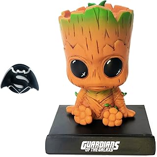 ITUBLE Groot Anime Car Dashboard Decorations Accessories Interior for Men Women Boys Girls, Bobbleheads Figures Bobblehead Dash Board Decor Auto Doll, Home Desk Car Ornaments with Cell Phone Holder