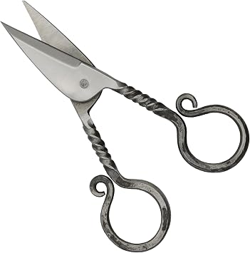 Armory Replicas Functional Forged Iron Shears Practiced Fruition Antique Finish Sharpened Medieval Scissors w/Twisted Handle Design