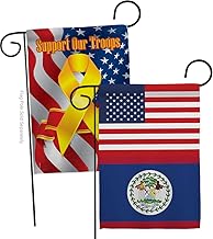 Belize US Friendship Garden Flags Pack Regional USA American Alliance World Country Particular Area Support Our Troops Small Decorative Gift Yard House Banner Double-Sided Made In 13 X 18.5