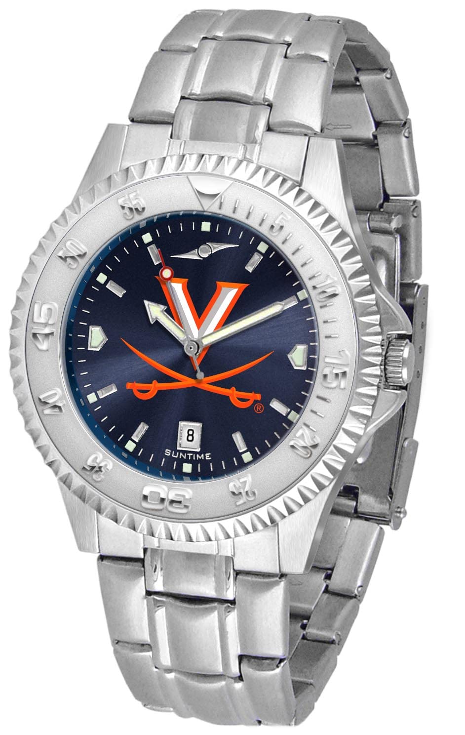 SunTime Men's Competitor 40mm Quartz Watch, 20mm Stainless Steel Strap, Anochrome Dial