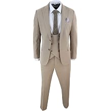 Men Tweed 3 Piece Suit Tan Oak Double Breasted Tailored Fit Wedding