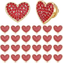 Huquary Patriotic Pins Rhinestone Heart Brooch Bulk Red White Blue Pins Independence Day 4th of July Memorial Day Wedding Gifts