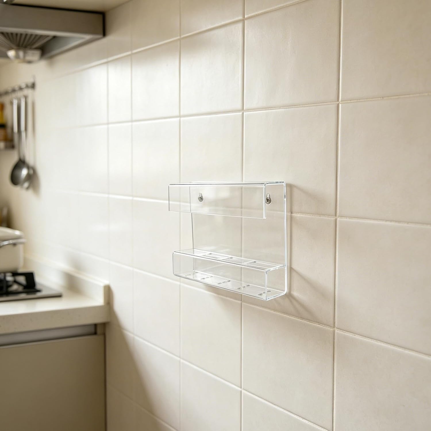 Cabinet Door Straw Holder - Compartments Transparent Straw Organizer with Drainage for Home Cupboard Accessories, Door Mount Design