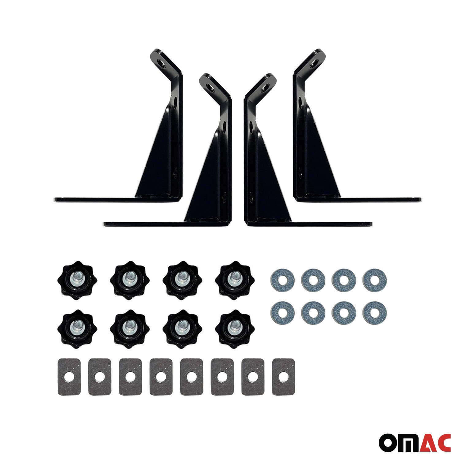 OMAC Ladungsbegrenzer Lastanschläge kompatibel mit Dachträger Einstellbar 4X Set - Auto Aludachträger Load Stopper Transportsysteme Lastanschläge