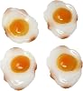 Honbay 4PCS Lifelike Artificial Fried Eggs PVC Resin Fake Food Realistic Simulation Cooked Egg Imitation Food Model Props for Home Party Halloween Decoration Market Food Sample Display