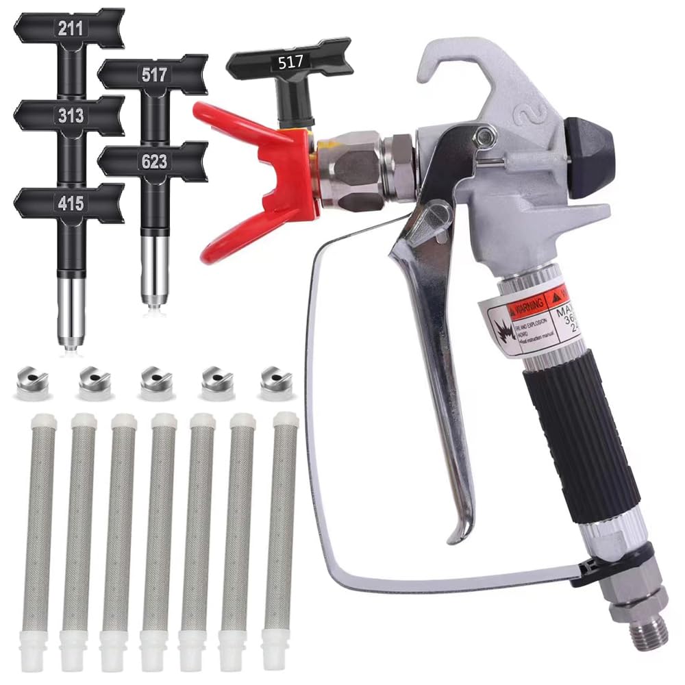 Pistolet à peinture airless et arroseur 517 pour toutes les machines à peinture airless, joints rotatifs et pulvérisateur haute pression 3600 PSI