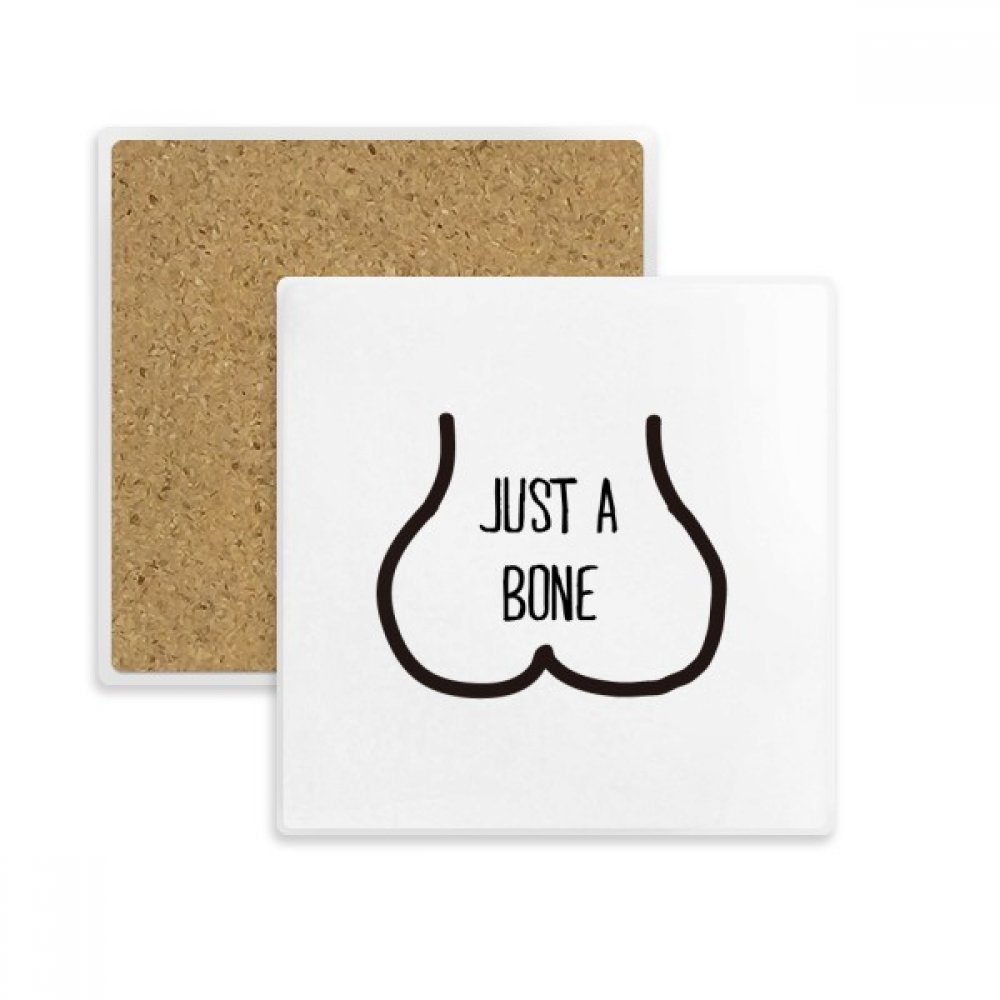 Coaster absorbant en pierre drôle d'os pour verres et tasses de salon - Lot de 2