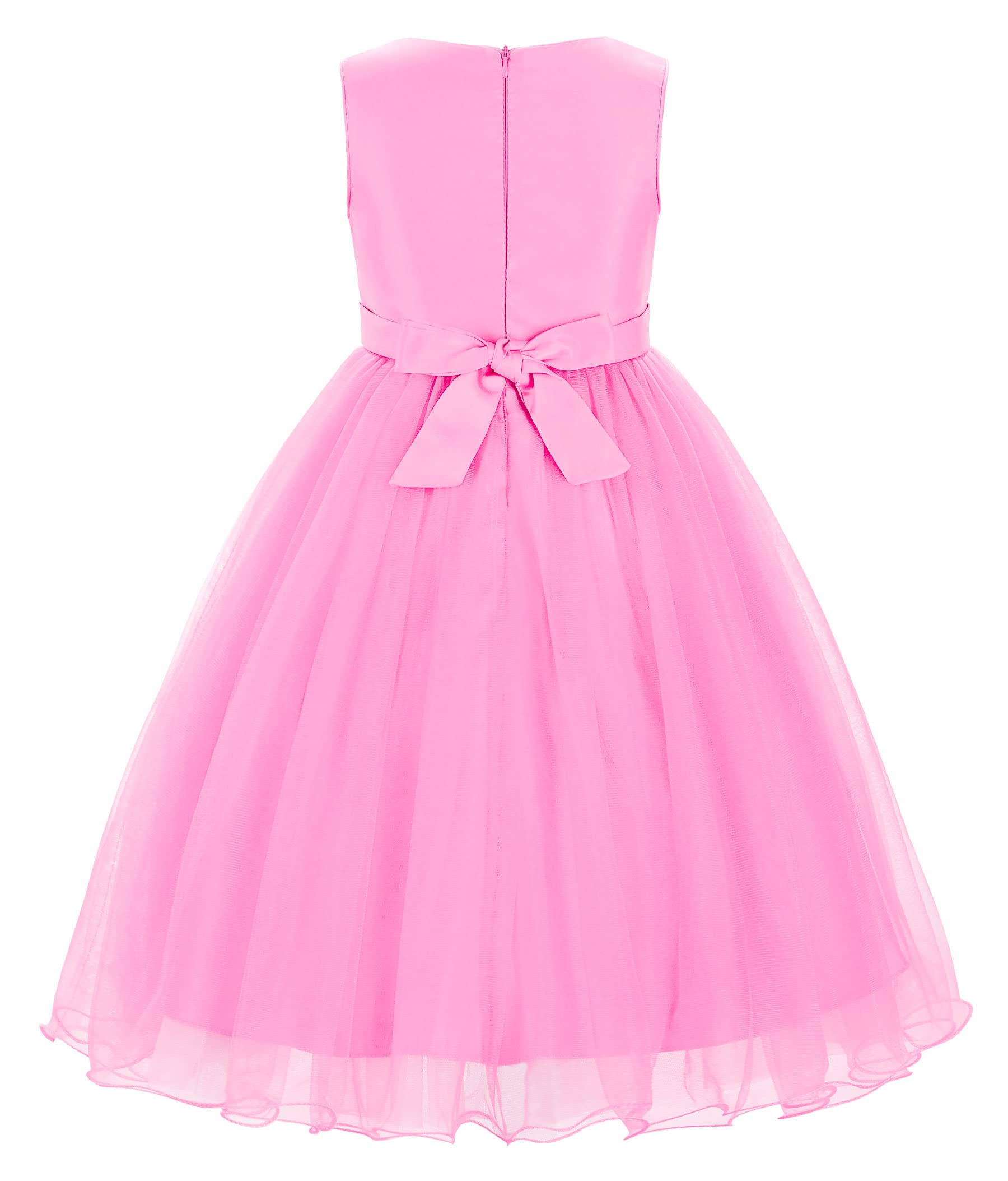 Uhnice Vestito Bambina Damigella Paillettes Tulle Senza Maniche Abito Principessa per Matrimonio Compleanno Cerimonia