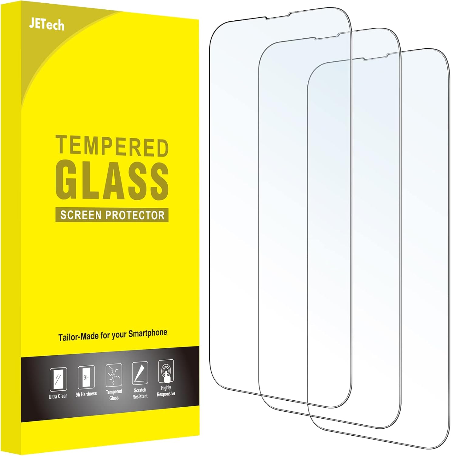 JETech Full Coverage Screen Protector for iPhone 13/13 Pro 6.1Inch, 9H