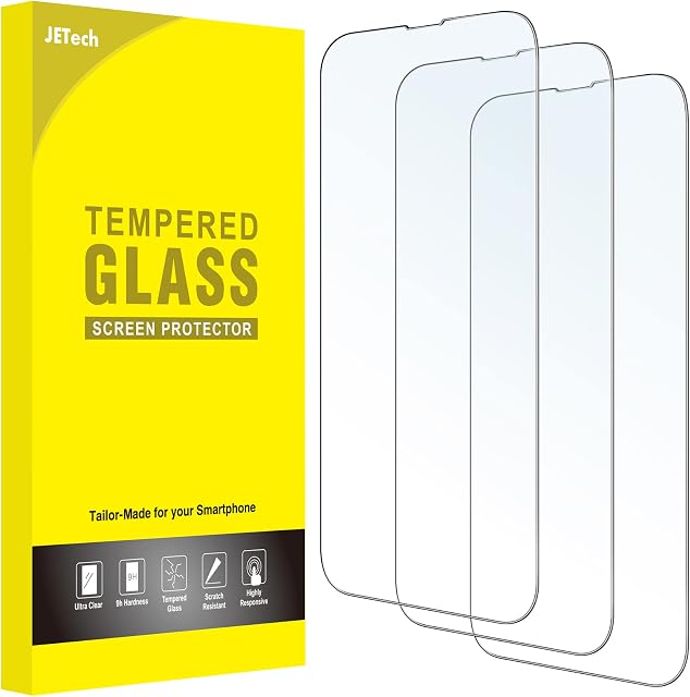 JETech Full Coverage Screen Protector for iPhone 13/13 Pro 6.1-Inch, 9H Tempered Glass Film Case-Friendly, HD Clear, 3-Pack